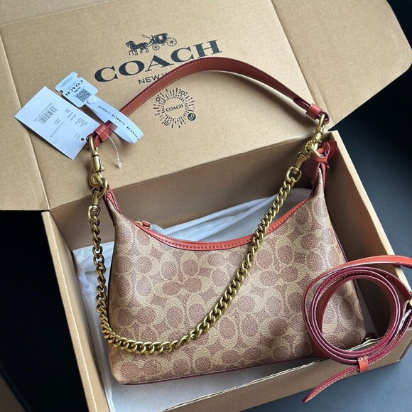 Coach Small Brown Floral Bag
